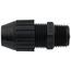 3/8" MNPT Black Nylon Liquid Tight Cord Straight Connector, .125" to .275" Cord Dia. Range