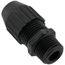 3/8" MNPT Black Nylon Liquid Tight Cord Straight Connector, .125" to .275" Cord Dia. Range