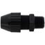 1/2" MNPT Black Nylon Liquid Tight Cord Straight Connector, .250" to .400" Cord Dia. Range
