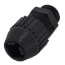 3/4" MNPT Black Nylon Liquid Tight Cord Straight Connector, .560" to .690" Cord Dia. Range