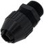 1" MNPT Black Nylon Liquid Tight Cord Straight Connector, .660" to .780" Cord Dia. Range