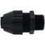 1" MNPT Black Nylon Liquid Tight Cord Straight Connector, .660" to .780" Cord Dia. Range