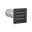 4" Black Plastic Louvered Wall Exhaust Vent, 11" Pipe