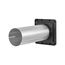 4" Black Plastic Louvered Wall Exhaust Vent, 11" Pipe