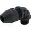 1/2" MNPT Black Nylon Liquid Tight Cord 90-Degree Elbow, .400" to .560" Cord Dia. Range