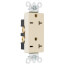 Heavy-Duty Decorator Spec Grade Receptacles w/ Back & Side Wire - 20A Ivory (250V)