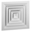 15" x 15" (Wall Opening Size) White Steel Louvered Ceiling Diffuser, Flat Margin (SRE3 Series)