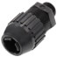 1/2" MNPT Black Nylon Liquid Tight Cord Straight Connector, .560" to .690" Cord Dia. Range