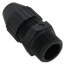 3/4" MNPT Black Nylon Liquid Tight Cord Straight Connector, .400" to .560" Cord Dia. Range