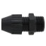 3/4" MNPT Black Nylon Liquid Tight Cord Straight Connector, .400" to .560" Cord Dia. Range