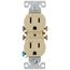 Residential Grade Duplex Receptacle, 15A, 2P, 3W, Side & Push, NEMA 5-15R - Ivory (125V)