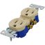 Residential Grade Duplex Receptacle, 15A, 2P, 3W, Side & Push, NEMA 5-15R - Ivory (125V)