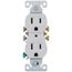 Residential Grade Duplex Receptacle, 15A, 2P, 3W, Side & Push, NEMA 5-15R - White (125V)