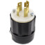 Industrial Grade Locking Plug, 30A, 3P, NEMA L14-30P - Black/White (125/250V)
