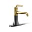 Single-Handle Bathroom Sink Faucet, 0.5 GPM (Matte Black w/ Brushed Moderne Brass), K-27415-4N-BMB