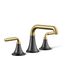Widespread Bathroom Sink Faucet, 0.5 GPM (Matte Black w/ Brushed Moderne Brass), K-27416-4N-BMB