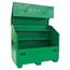 Large Capacity Slant Top Equipment Storage Box with 3 Shelves, Double-Hinged Cover & Concealed Lock Protectors, Green
