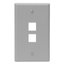 Single-Gang Quickport, Wallplate, 2-port (Gray)