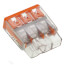 Compact Pushwire Splicing Connector, 20-12 Sol/18-12 Str - 3 Ports, Orange (Box of 100)