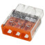 Compact Pushwire Splicing Connector, 20-12 Sol/18-12 Str - 3 Ports, Orange (Box of 100)