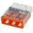 Compact Pushwire Splicing Connector, 20-12 Sol/18-12 Str - 3 Ports, Orange (Box of 500)
