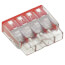 Compact Pushwire Splicing Connector, 20-12 Sol/18-12 Str - 4 Ports, Red (Box of 80)