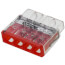 Compact Pushwire Splicing Connector, 20-12 Sol/18-12 Str - 4 Ports, Red (Box of 500)