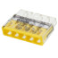 Compact Pushwire Splicing Connector, 20-12 Sol/18-12 Str - 5 Ports, Yellow (Box of 60)