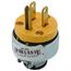 Commercial Armored Straight Blade Plug w/ Back Wire, 15A, 2P, 3W, NEMA 5-15P - Yellow (125V)