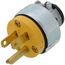 Commercial Armored Straight Blade Plug w/ Back Wire, 15A, 2P, 3W, NEMA 5-15P - Yellow (125V)