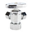 1/2" Nom Compression (5/8" OD) x 3/8" OD Compression x 3/8" OD Compression Dual Angle Stop Valve, Lead Free (Chrome)