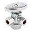 1/2" Nom Compression (5/8" OD) x 3/8" OD Compression x 3/8" OD Compression Dual Angle Stop Valve, Lead Free (Chrome)