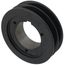 2 Groove Cast Iron Split Taper Sheave, A, B, 5V Belt, 5.28" OD