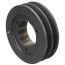 2 Groove Cast Iron Split Taper Sheave, A, B, 5V Belt, 5.68" OD