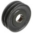 2 Groove Cast Iron Classical Gripbelt Sheave, 4L or A, 5L or B Belt, 5.25" OD