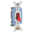 15A, 120V Toggle Pilot Light, Illuminated On, Req Neutral Double-pole AC Quiet Switch, Self Grounding, Back & Side Wired, (Red)