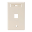 Single-Gang Quickport, Wallplate w/ Id Window, 1-port (Light Almond)