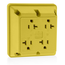 4-in-1 Quadruplex Receptacle Outlet,  20A, 125V Side Wire, NEMA 5-20R, 2-Pole, 3-Wire (Yellow)