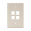 Midsize Single-Gang Quickport, Wallplate, 4-port (Light Almond)