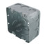 4" x 1-1/2" 2-Gang Steel Square Outlet Box w/ 1/2" & 3/4" Eccentric Knockouts & Ground Bump