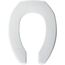 Elongated Open Front Medic-Aid Plastic Toilet Seat, No Cover, STA-TITE, DuraGuard, 2" Lifts (White)