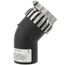 2" PolyPro 45° Black UV Resistant Elbow w/ LB2
