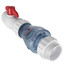 2" PVC "Quiet Check" Solvent Weld w/ Quarter Turn Ball Valve (White Clear Body)