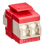 Quickport, Duplex Lc Adapter, Shuttered, Mm, Zirconia Ceramic Sleeve, Beige/crimson Red