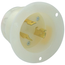 20A, 480V NEMA L8-20P, 2P, 3W, Flanged Inlet Locking Receptacle, Grounding (White)