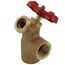 3/4" Combination Tee & Drain Valve w/ Aluminum Wheel - Red Handle (FNPT x Hose x FNPT)