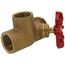 3/4" Combination Tee & Drain Valve w/ Aluminum Wheel - Red Handle (FNPT x Hose x FNPT)