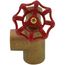 3/4" Combination Tee & Drain Valve w/ Aluminum Wheel - Red Handle (FNPT x Hose x FNPT)
