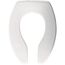 Elongated Open Front Commercial Plastic Toilet Seat, No Cover, STA-TITE, DuraGuard (White)