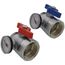 Supply & Return Manifold Ball Valves w/ Thermometer, 1" NPT X G 1-1/4" Flat Gasket (Set of 2)